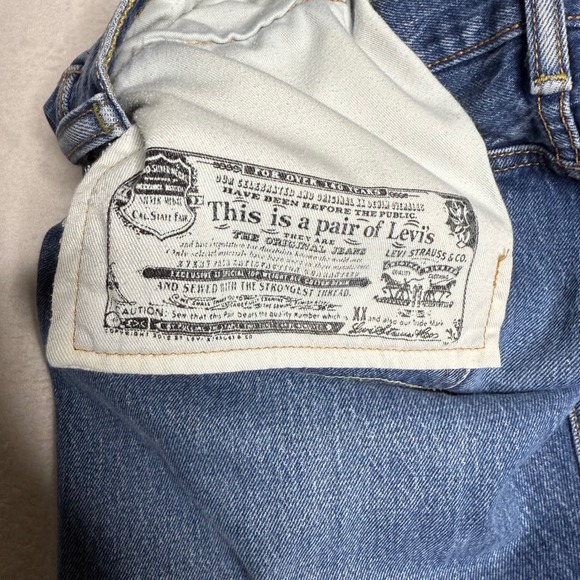 Levi Strauss Co 501 Mens Jeans Button Fly Blue Wash W34 L36 Straight Leg Denim - Picture 10 of 10